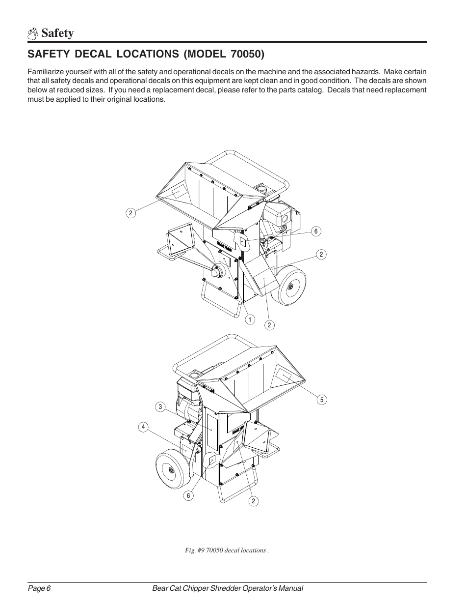 Safety | Echo Bear Cat 70385 User Manual | Page 12 / 52