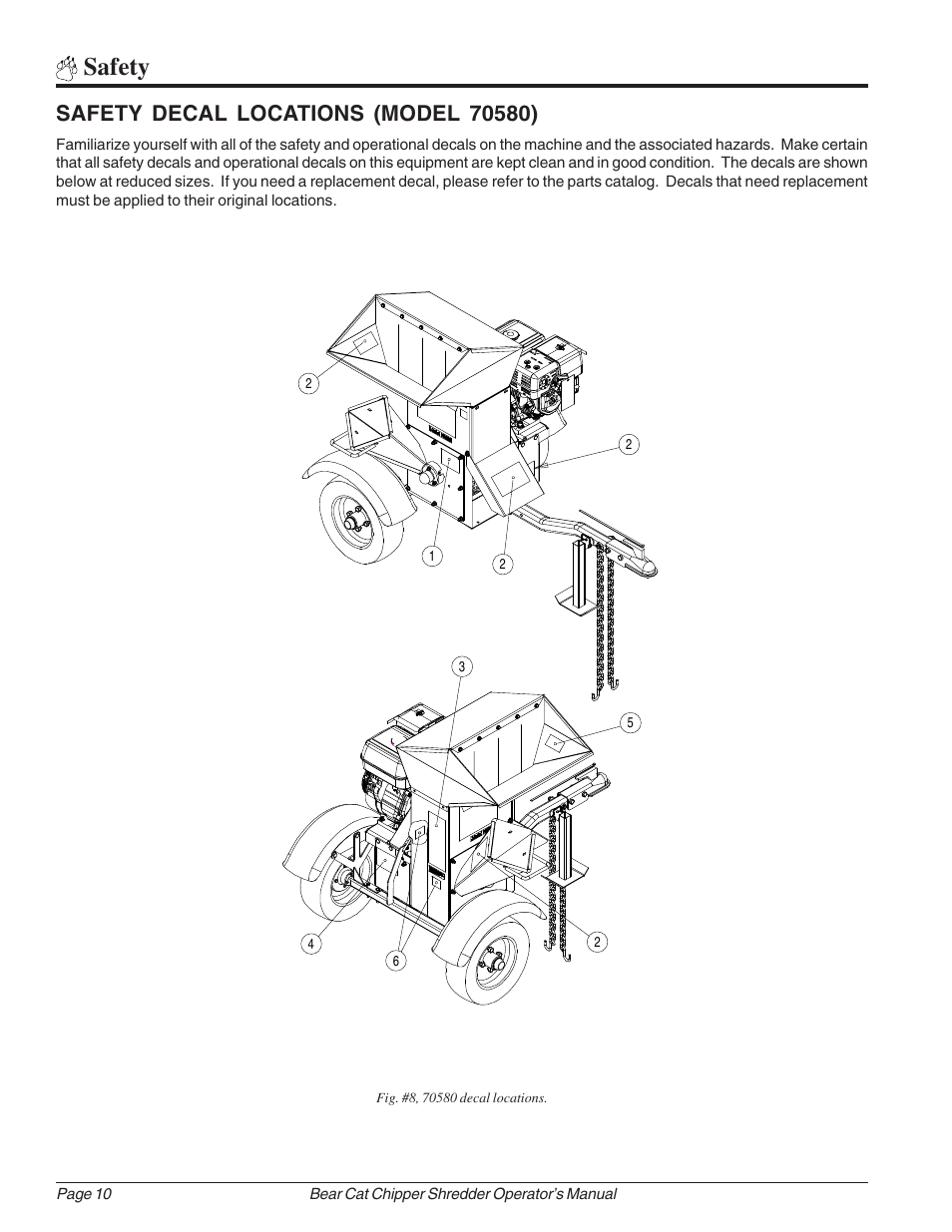 Safety | Echo Bear Cat 70385 User Manual | Page 16 / 52