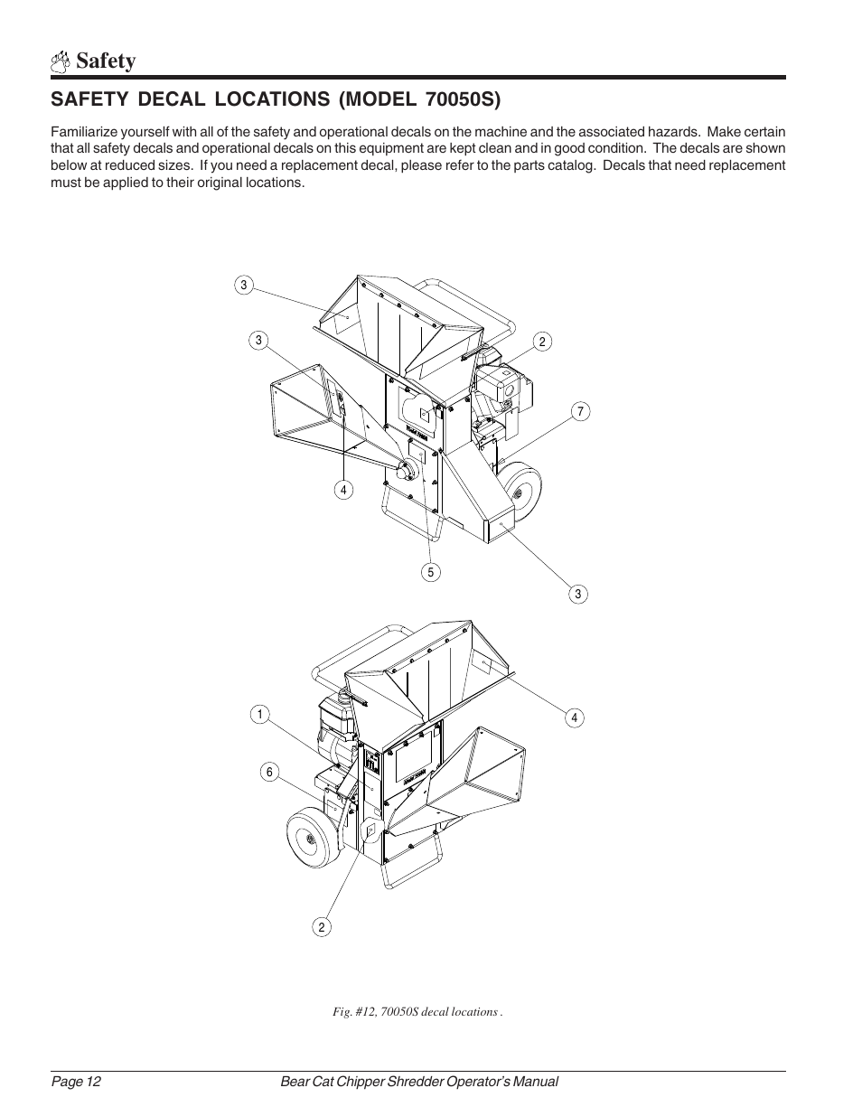 Safety | Echo Bear Cat 70385 User Manual | Page 18 / 52
