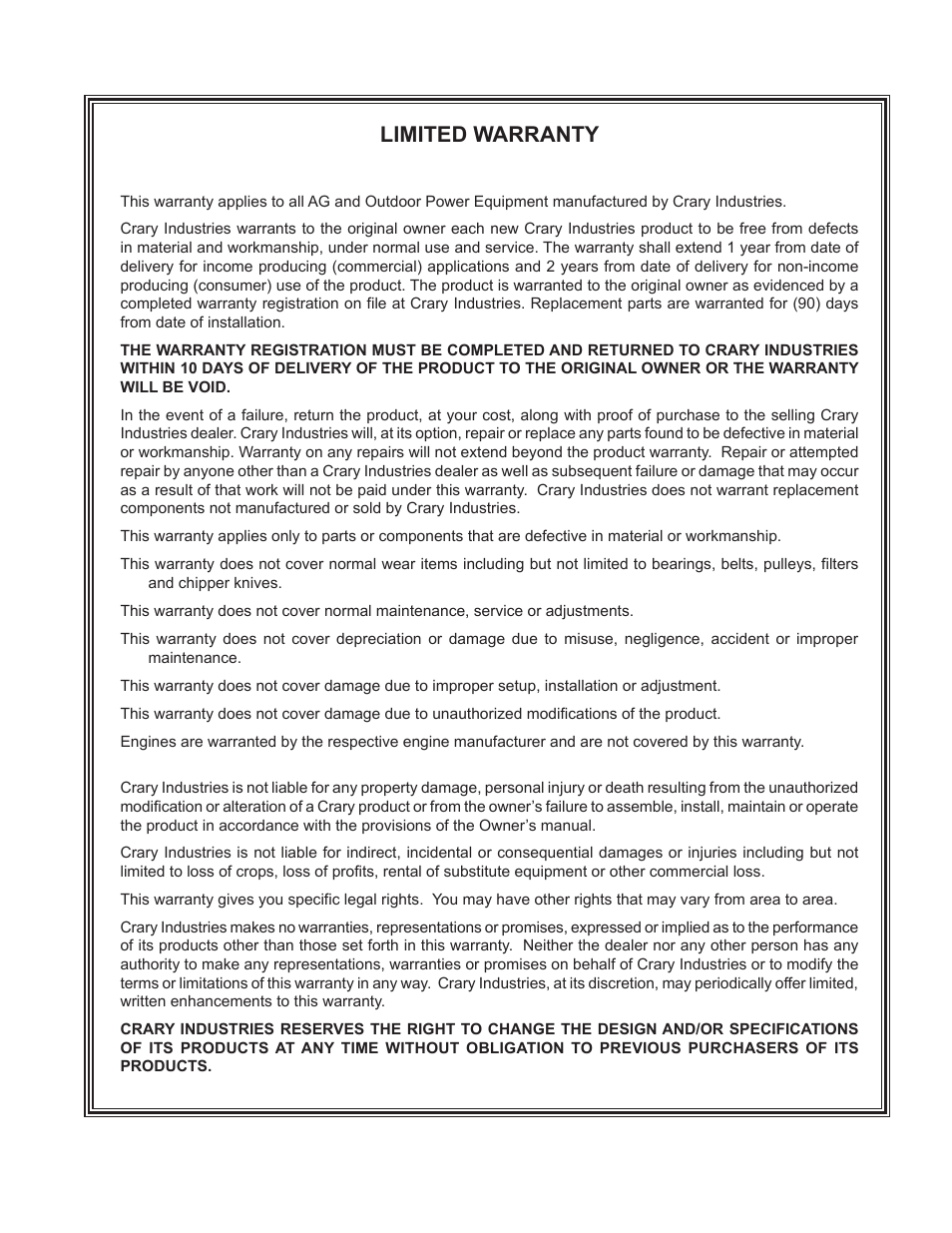 Limited warranty | Echo Bear Cat DL10 User Manual | Page 3 / 20