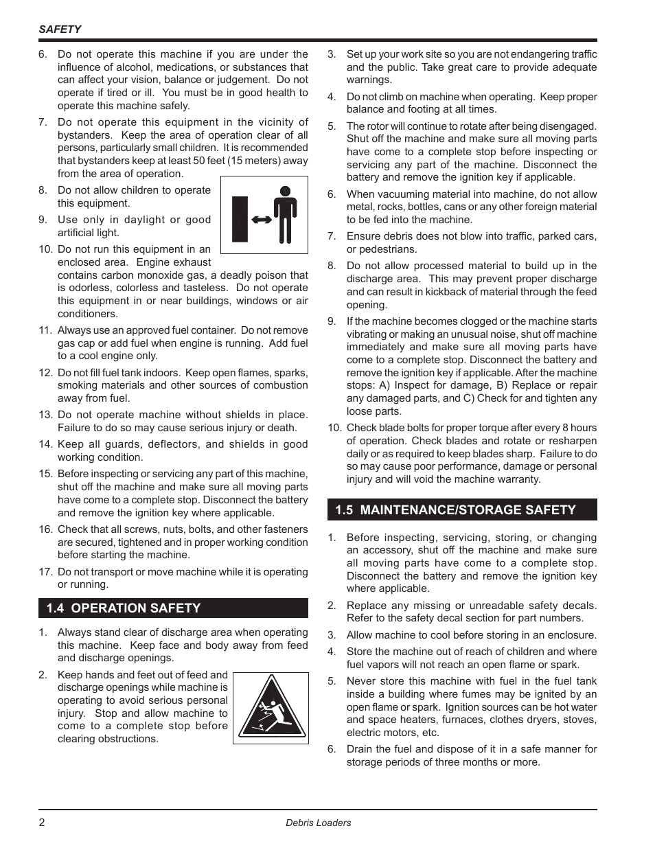 4 operation safety, 5 maintenance/storage safety, 4 operation safety 1.5 maintenance/storage safety | Echo Bear Cat DL10 User Manual | Page 6 / 20