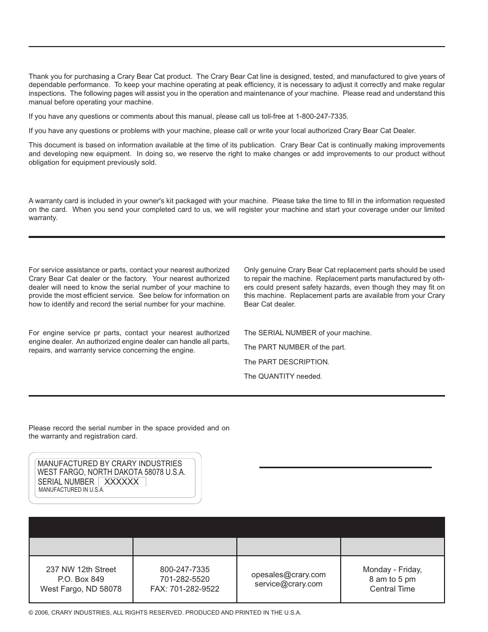 Before you begin | Echo Bear Cat 75360 2002 User Manual | Page 2 / 28