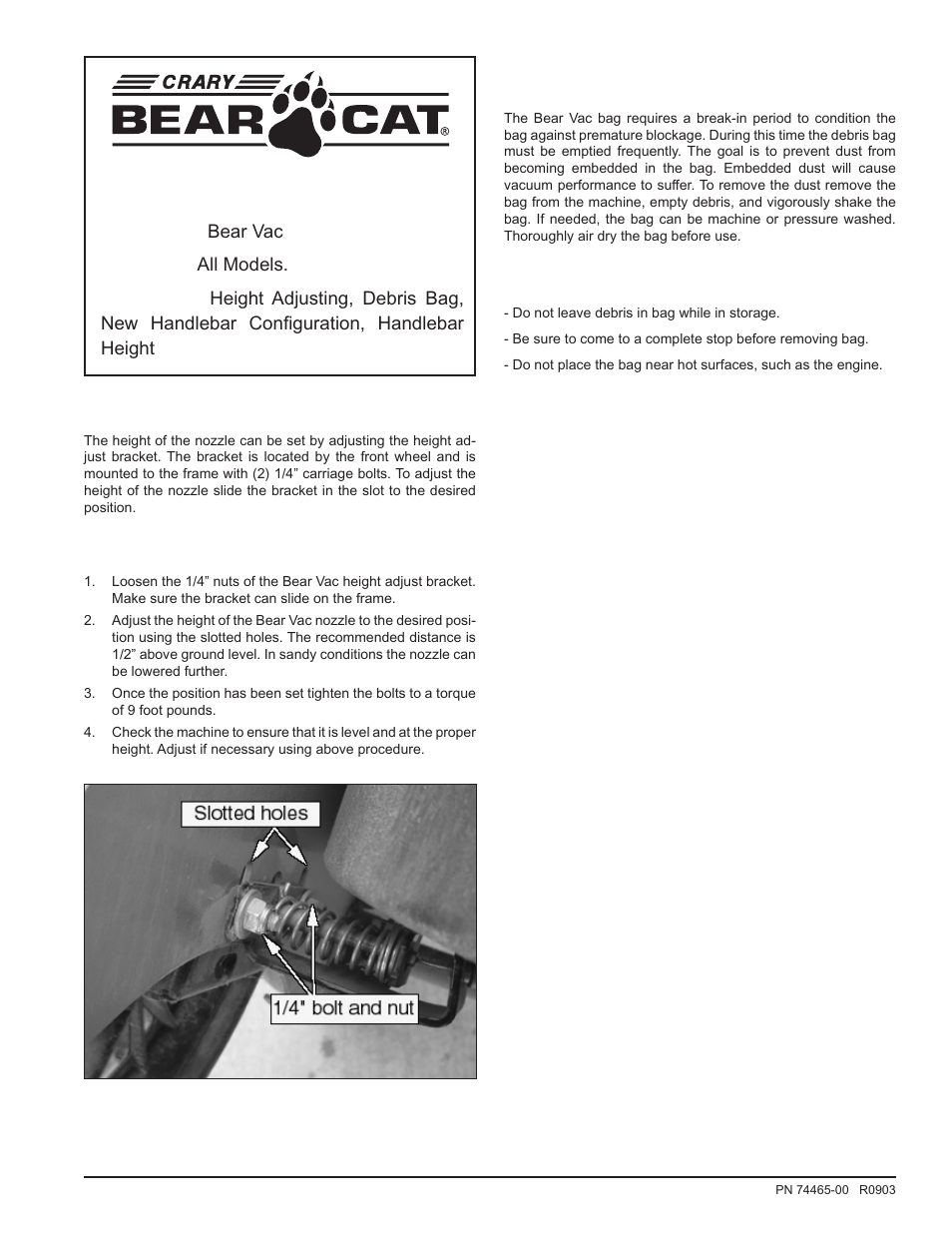 Insert | Echo Bear Cat 75360 2002 User Manual | Page 5 / 28