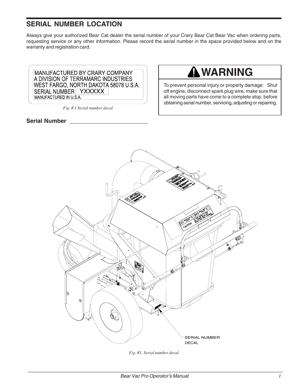 Warning | Echo Bear Cat 75111 User Manual | Page 3 / 27