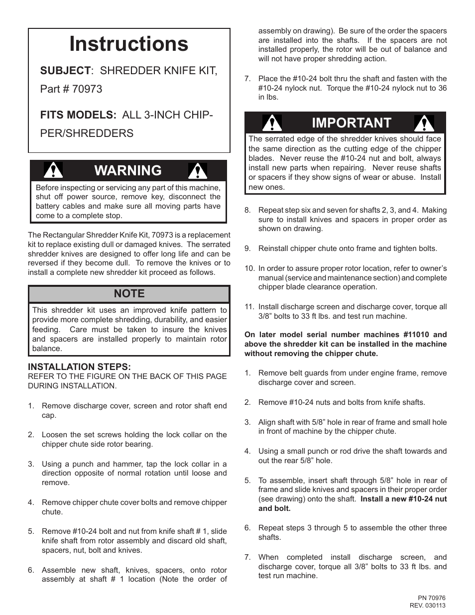 Echo Bear Cat 70973 User Manual | 2 pages