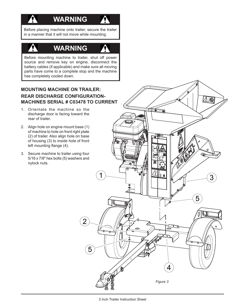 Warning | Echo Bear Cat 77353-00 User Manual | Page 3 / 8