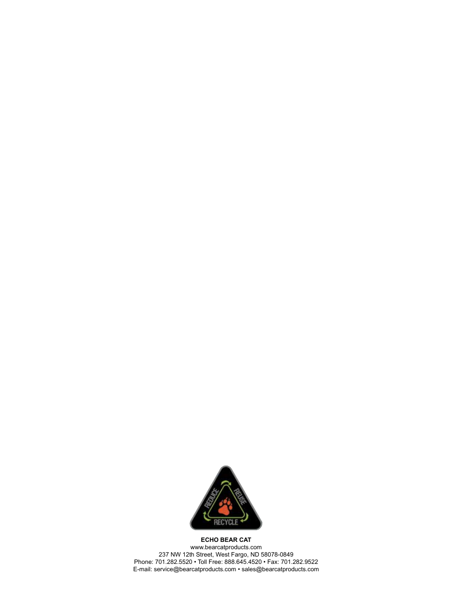 Echo Bear Cat 77353-00 User Manual | Page 10 / 10
