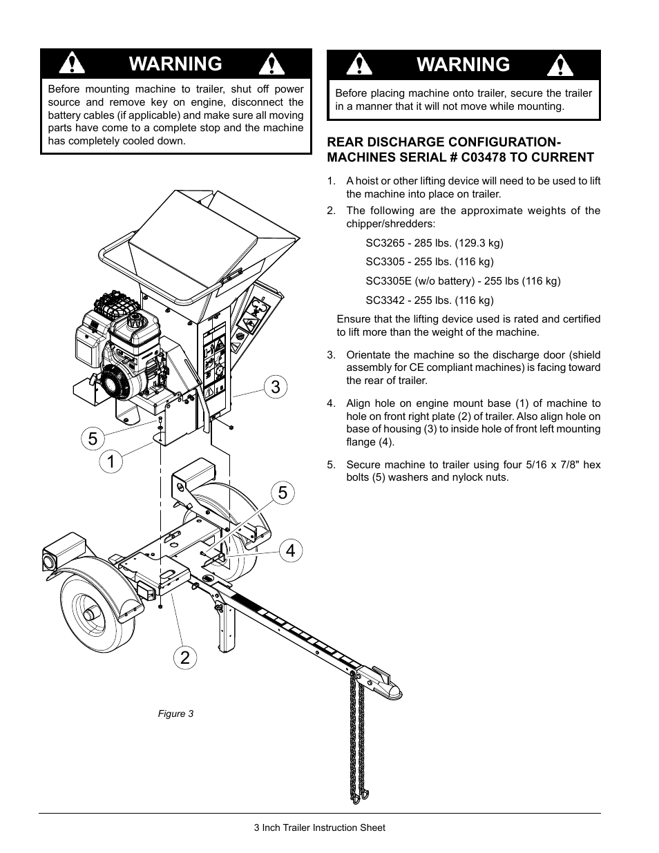 Warning | Echo Bear Cat 77353-00 User Manual | Page 2 / 10