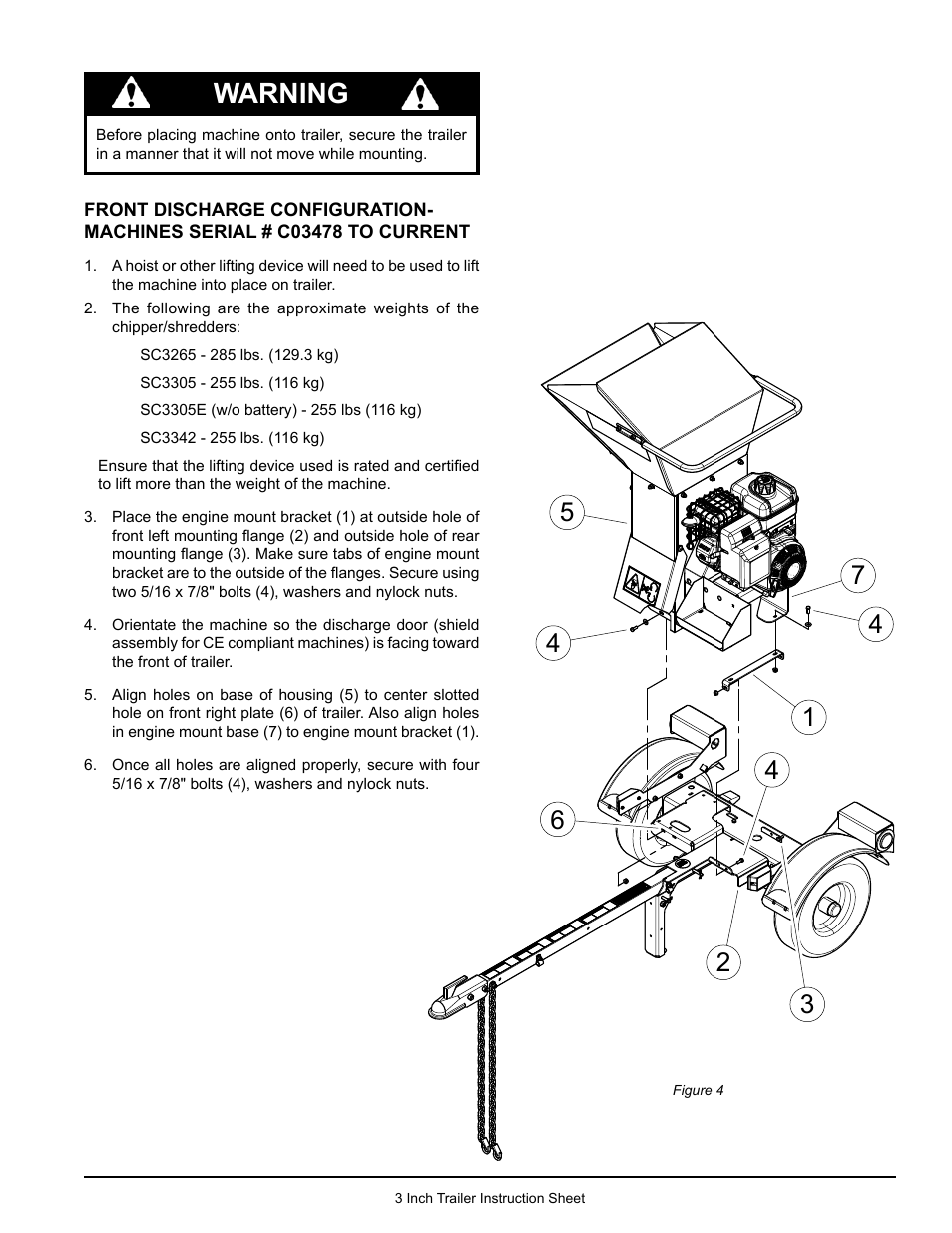 Warning | Echo Bear Cat 77353-00 User Manual | Page 3 / 10