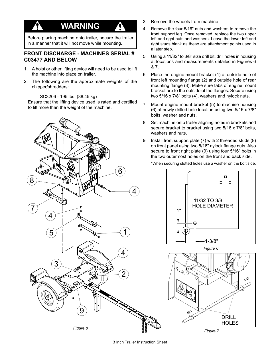 Warning | Echo Bear Cat 77353-00 User Manual | Page 9 / 10