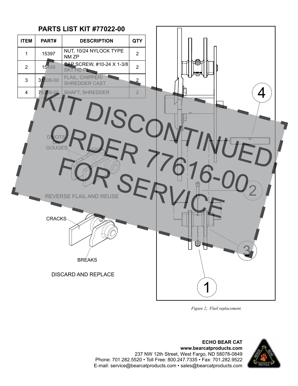 Echo Bear Cat 77022-00 User Manual | Page 2 / 2