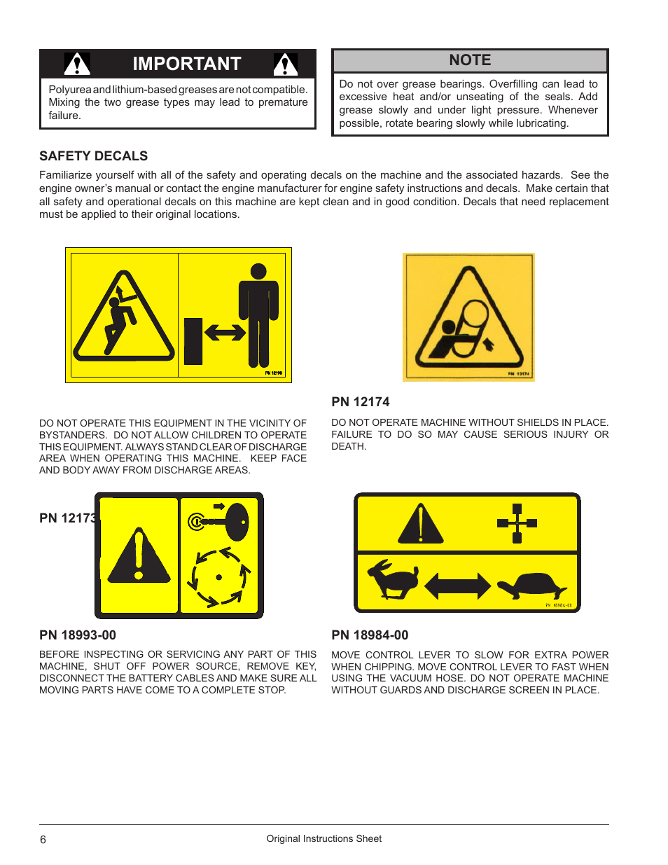 Important | Echo Bear Cat 71110 User Manual | Page 6 / 16