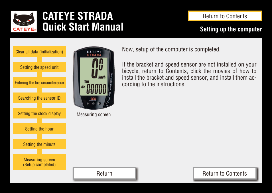 Cateye strada quick start manual | CatEye CC-RD400DW [Strada Double Wireless] User Manual | Page 14 / 17