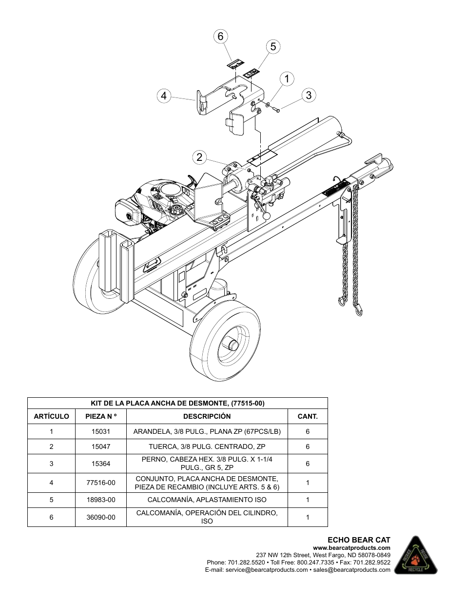 Echo Bear Cat 77515-00 User Manual | Page 2 / 2