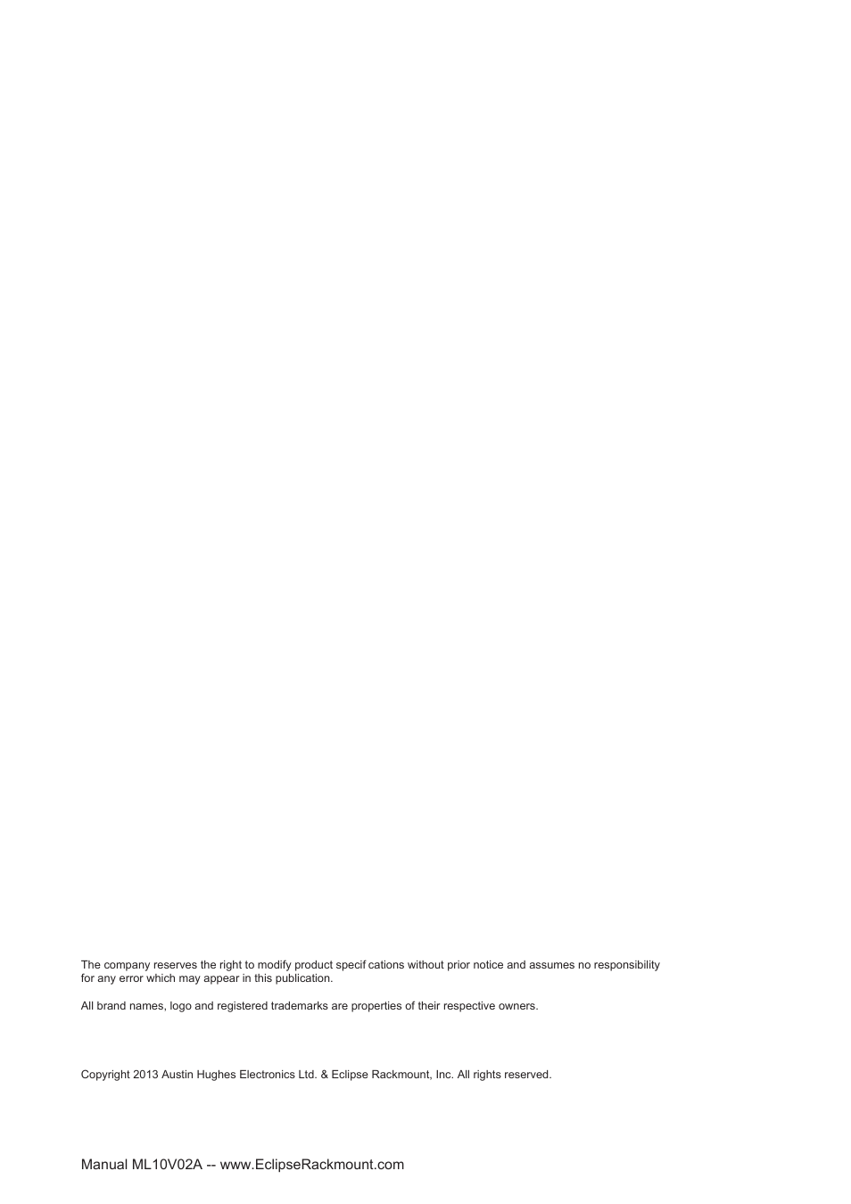Eclipse Rackmount ERHB Series User Manual | Page 19 / 19