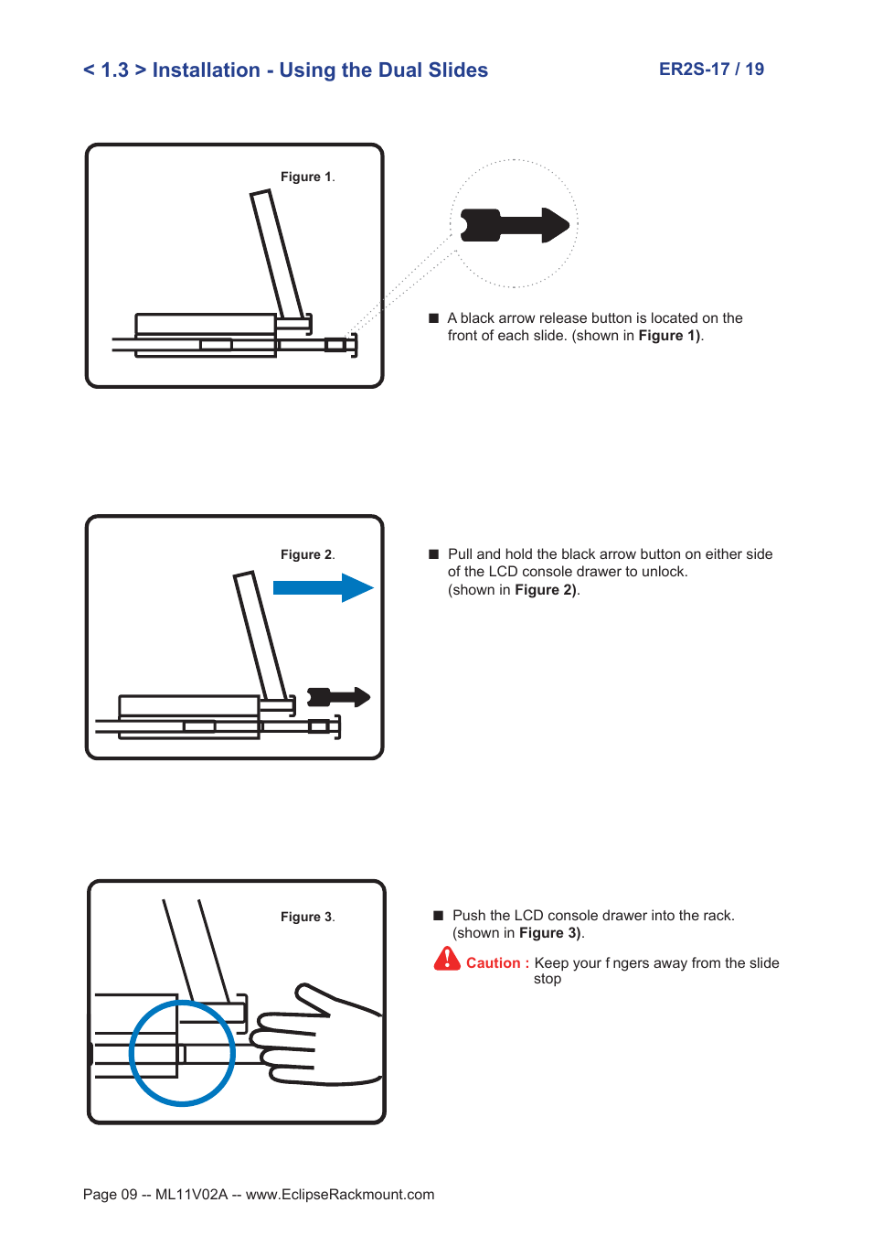 3 > installation - using the dual slides | Eclipse Rackmount ER2S Series User Manual | Page 9 / 20
