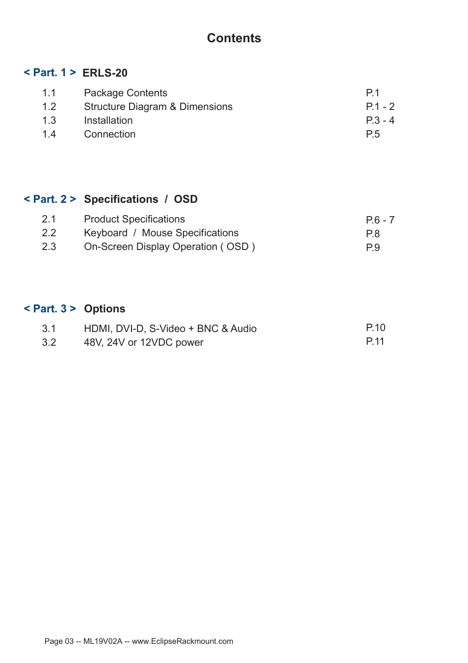 Eclipse Rackmount ERLS Series User Manual | Page 3 / 17