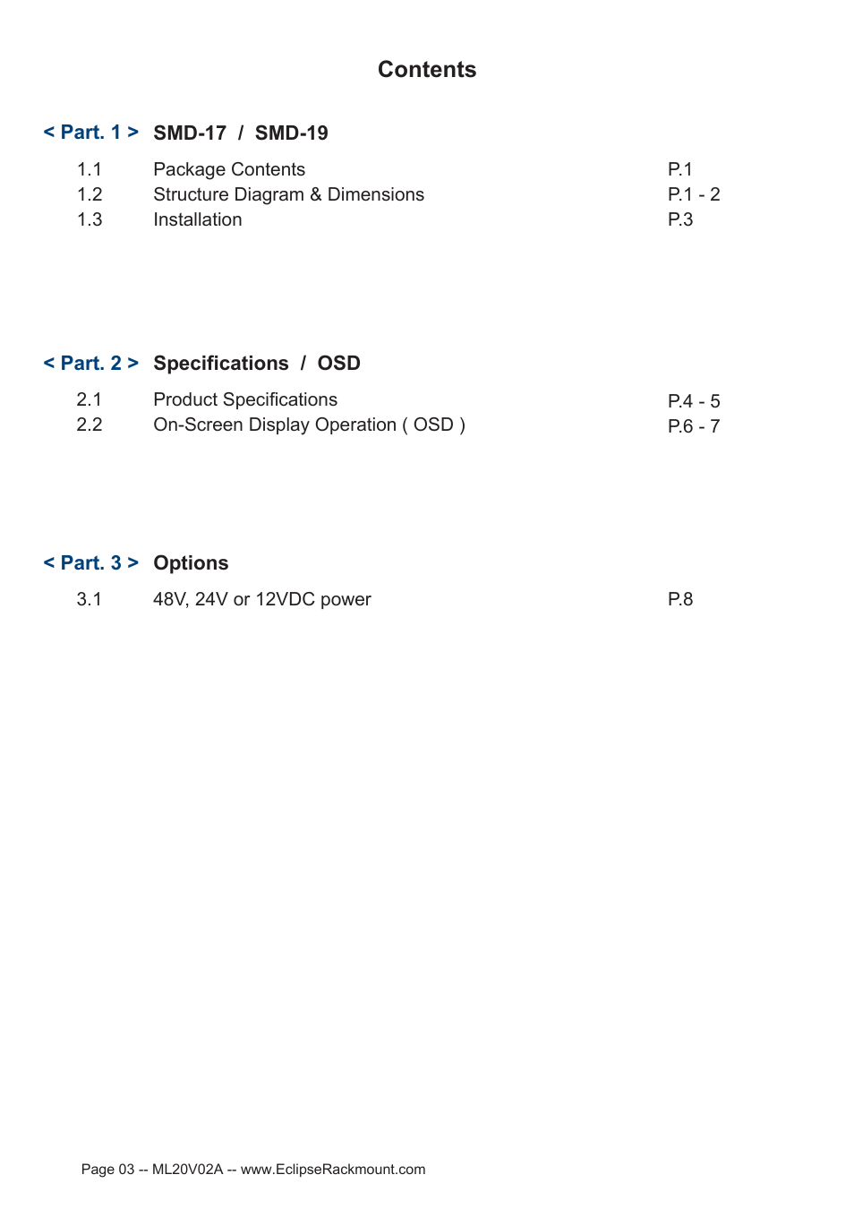 Eclipse Rackmount SMD Series 17 User Manual | Page 3 / 13