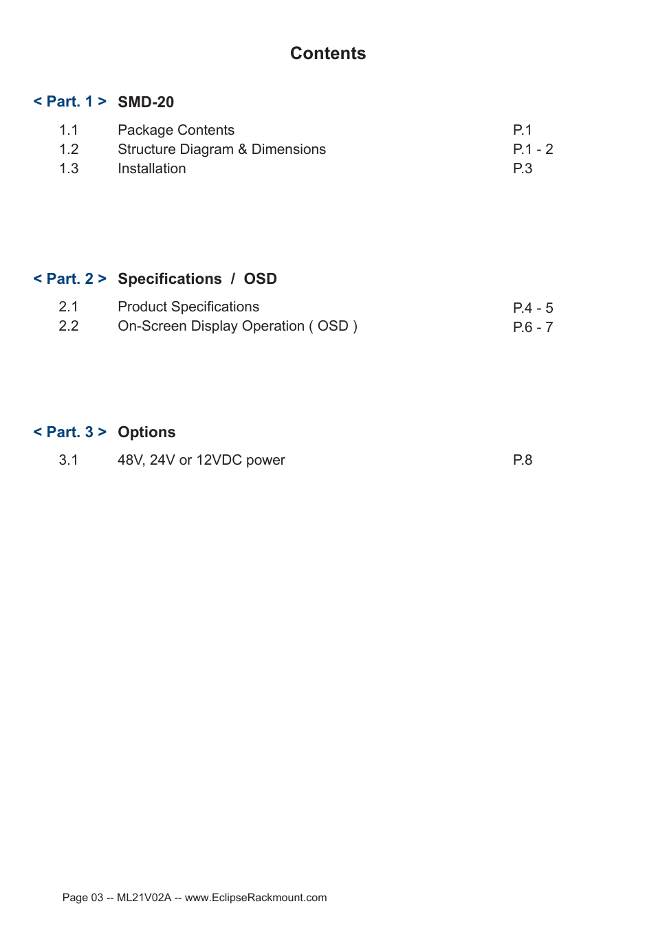 Eclipse Rackmount SMD Series 20 User Manual | Page 3 / 13