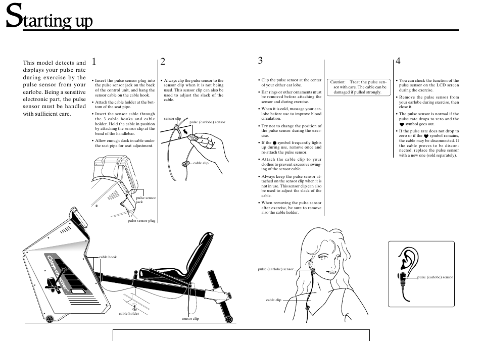 Handling the pulse(earlobe) sensor | CatEye EC-37OO User Manual | Page 10 / 32