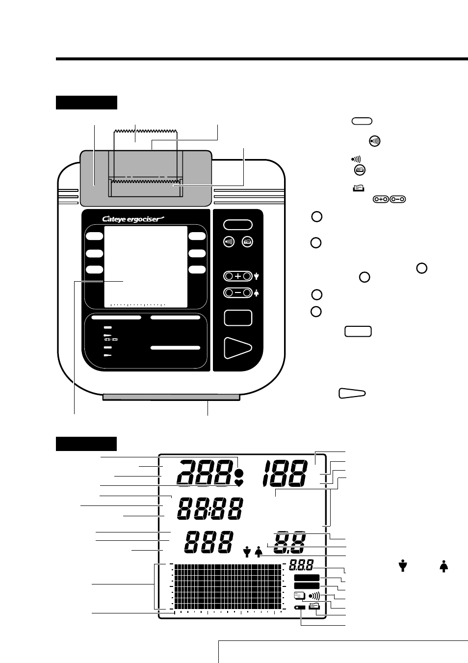 Name of parts, Lcd p | CatEye EC-37OO User Manual | Page 3 / 32