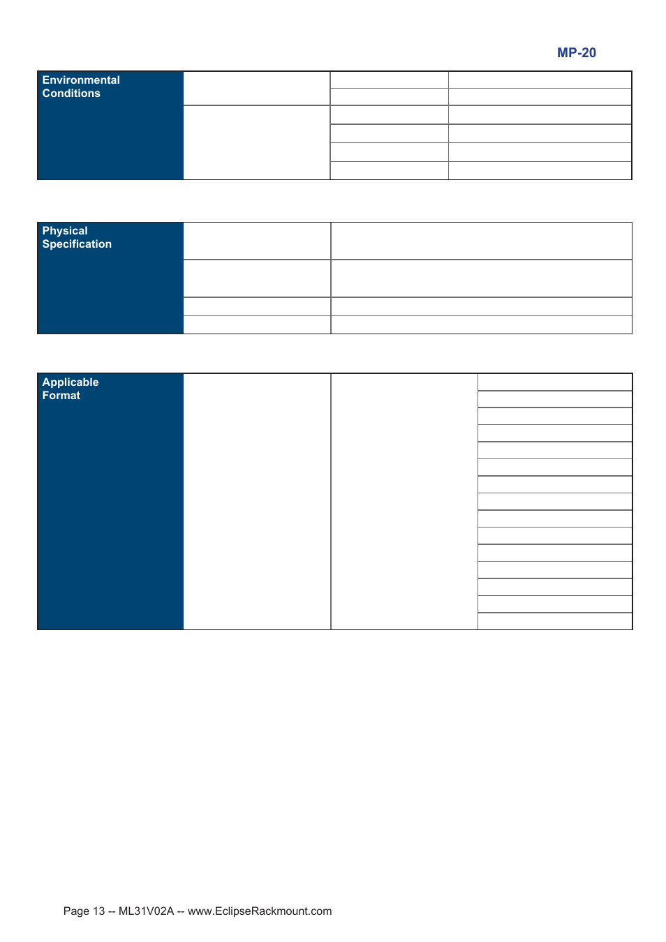 Eclipse Rackmount MP Series User Manual | Page 13 / 23