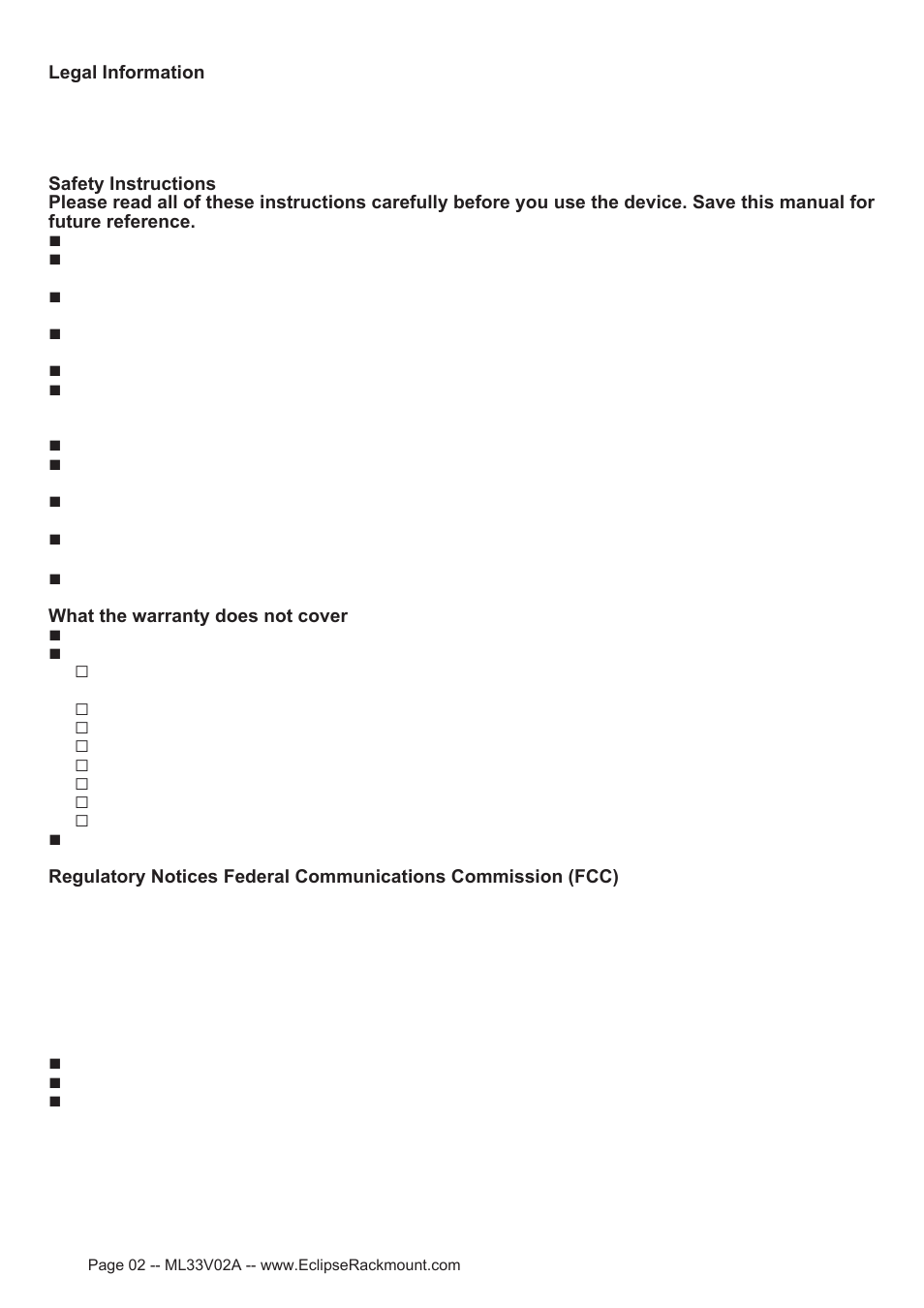 Eclipse Rackmount MPW Series User Manual | Page 2 / 18