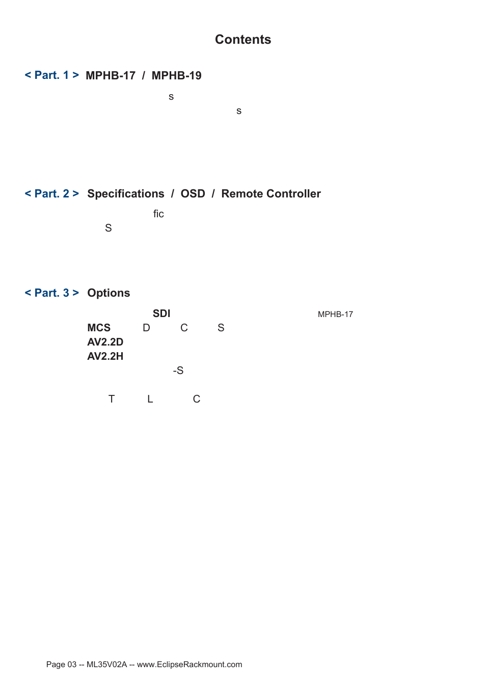 Eclipse Rackmount MPHB Series User Manual | Page 3 / 19