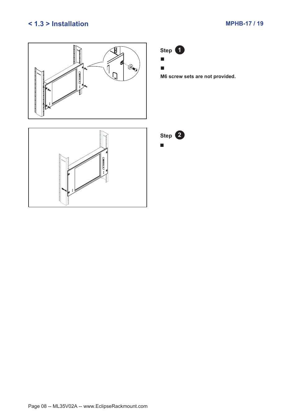 3 > installation | Eclipse Rackmount MPHB Series User Manual | Page 8 / 19