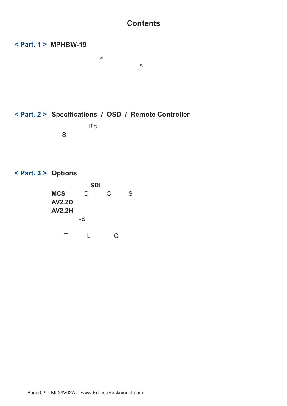 Eclipse Rackmount MPHBW Series User Manual | Page 3 / 18