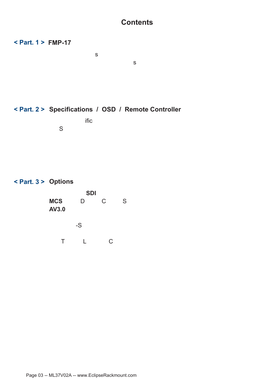 Eclipse Rackmount FMP-17 User Manual | Page 3 / 20