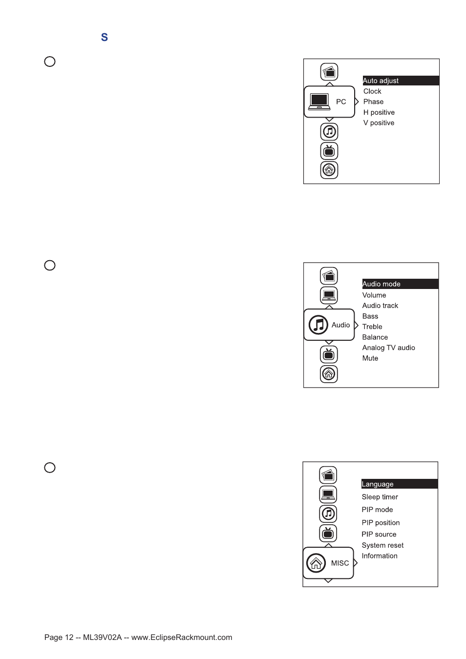 2 > on- screen display operation ( osd ) | Eclipse Rackmount FMPHB-21 User Manual | Page 12 / 21