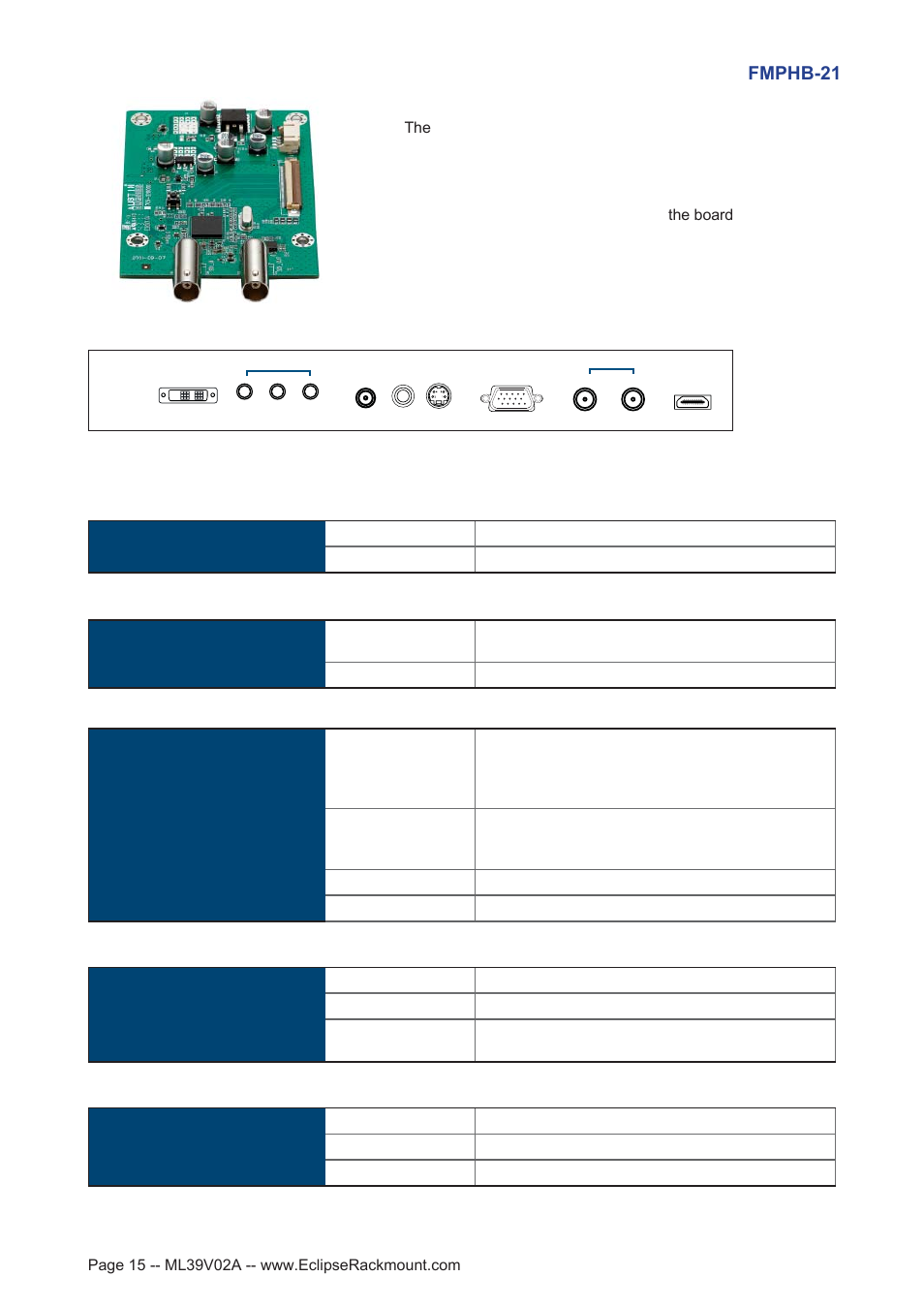 1 > options : 3g / hd / sd-sdi input, Part 3 > sdi | Eclipse Rackmount FMPHB-21 User Manual | Page 15 / 21