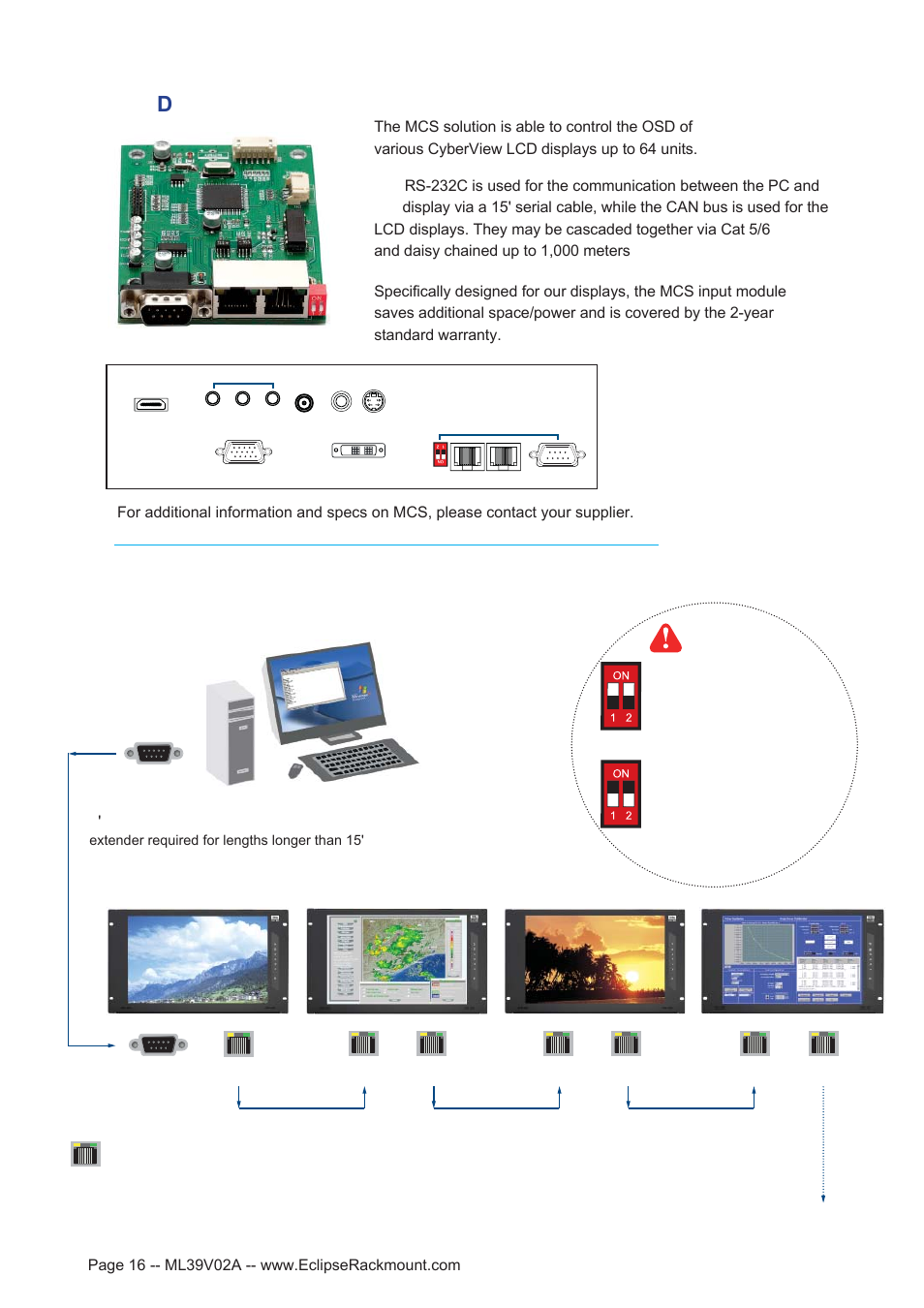 2 > options : mcs, Multi- display control ) | Eclipse Rackmount FMPHB-21 User Manual | Page 16 / 21
