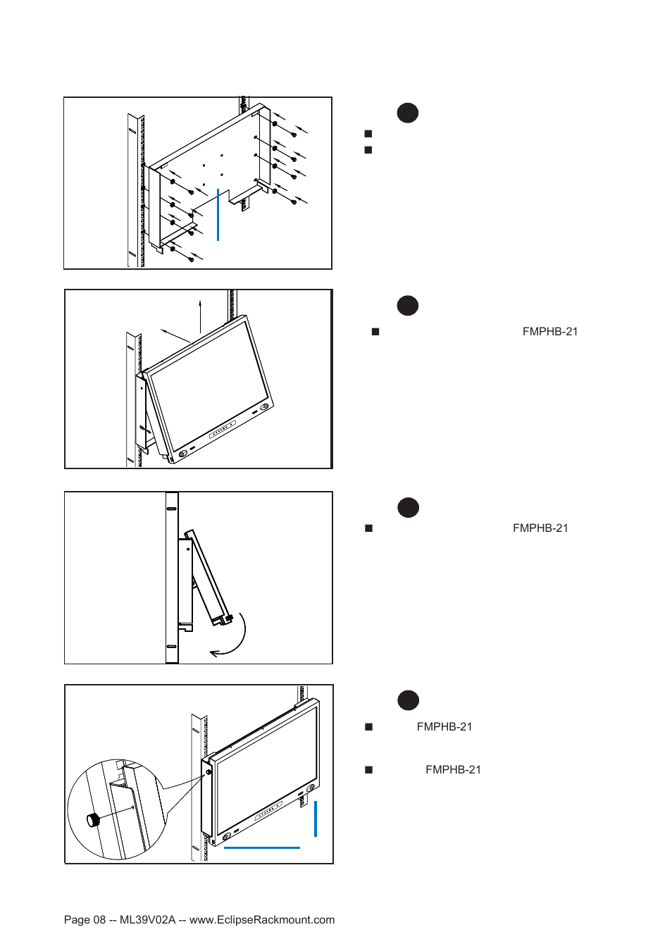 3 > rear mounting bracket installation | Eclipse Rackmount FMPHB-21 User Manual | Page 8 / 21