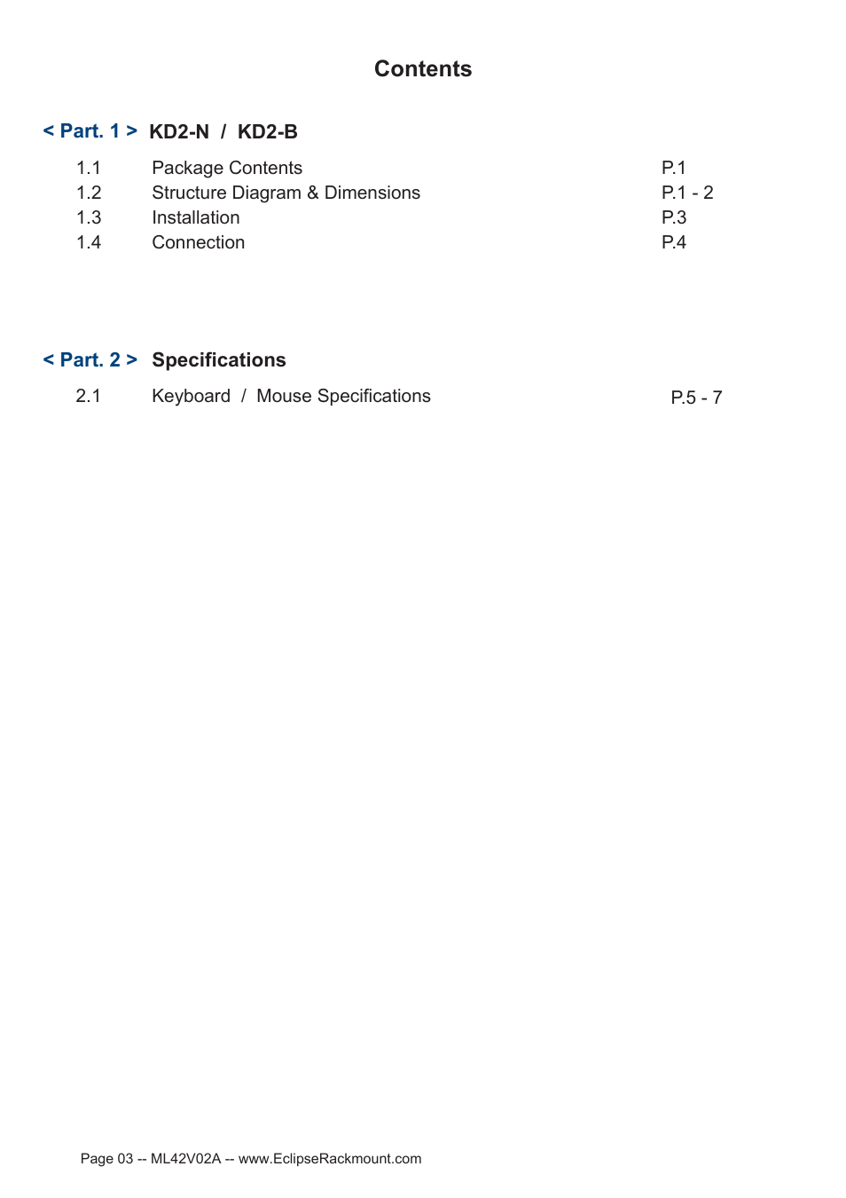 Eclipse Rackmount KD2 Series User Manual | Page 3 / 12