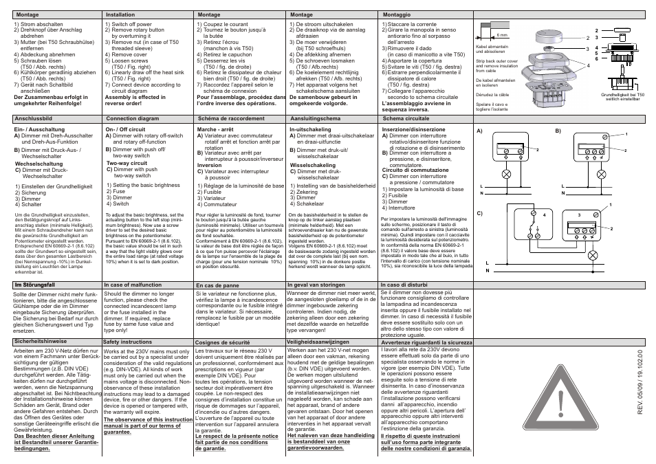 Seite2 | Ehmann Leading-edge dimmer for incandescent lamps User Manual | Page 2 / 2