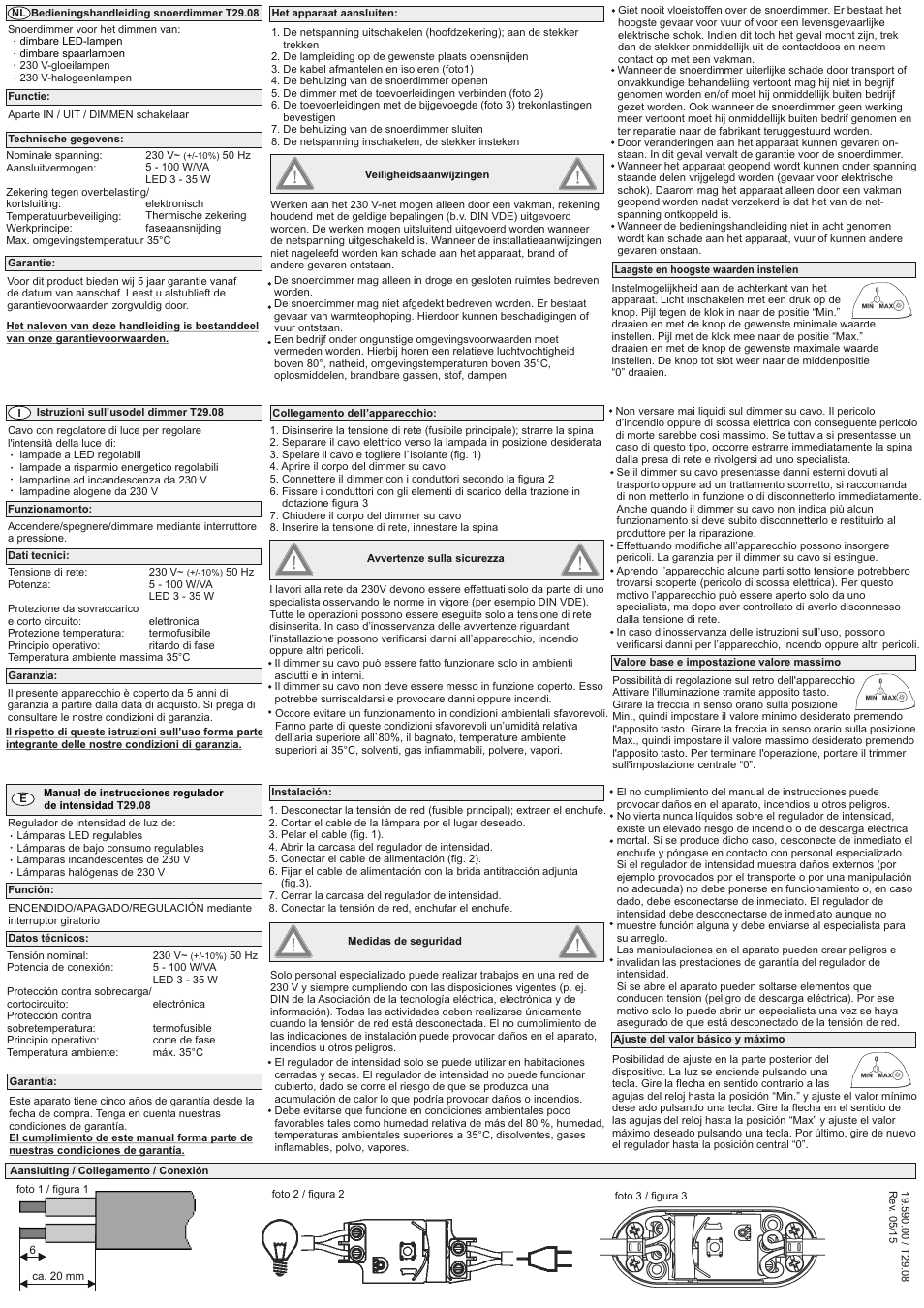Seite 2 | Ehmann Cord dimmers with pressure button User Manual | Page 2 / 2
