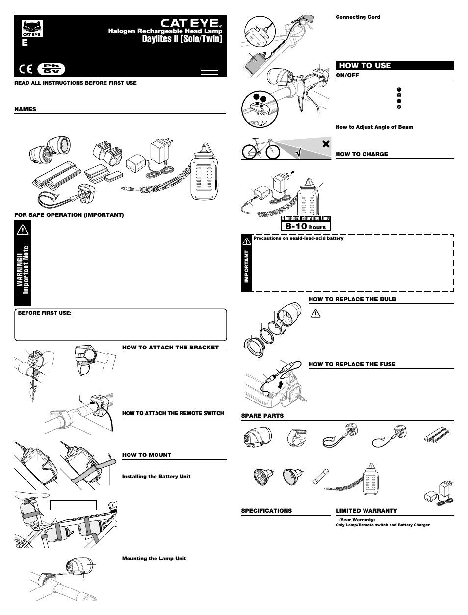 CatEye HL-RC220 User Manual | 1 page