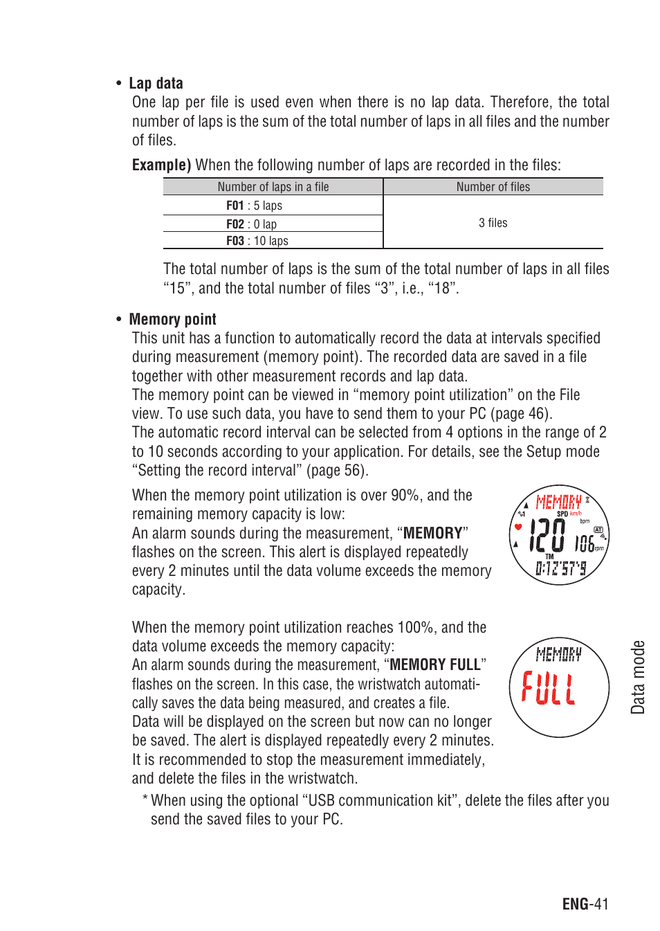 Data mode | CatEye Q3A User Manual | Page 42 / 83