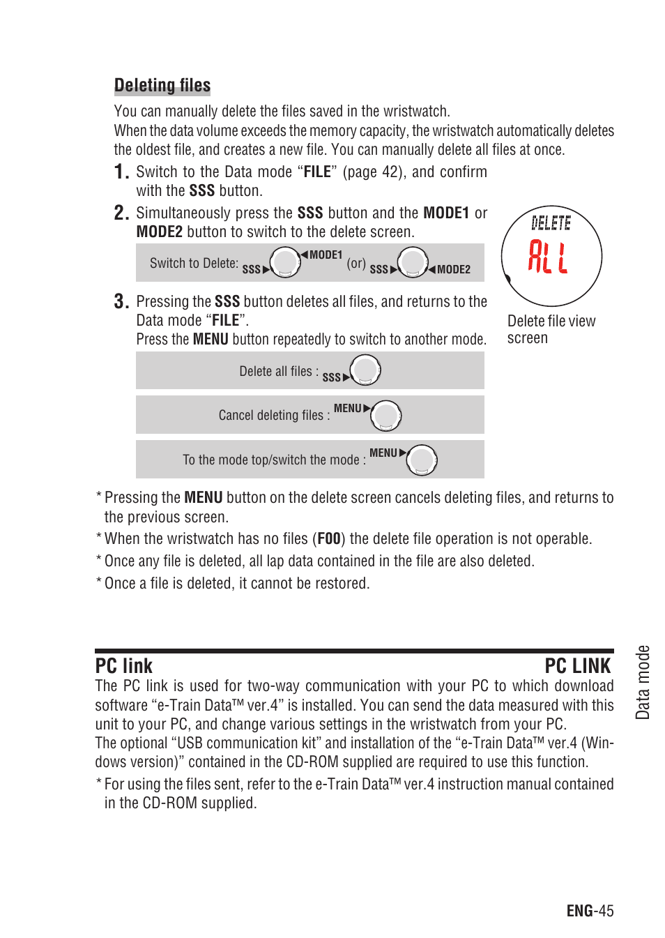 Pc link pc link, Pc link | CatEye Q3A User Manual | Page 46 / 83