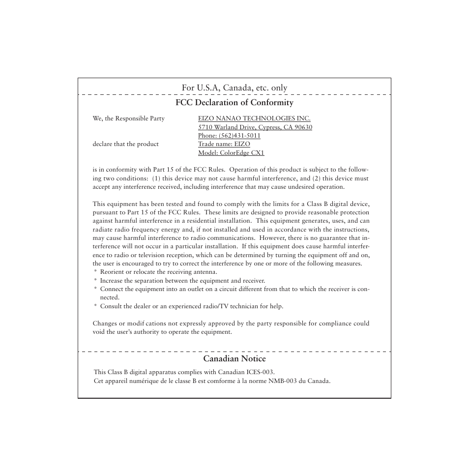 Eizo CX1 User Manual | Page 11 / 12