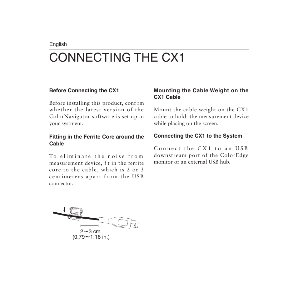 Connecting the cx1 | Eizo CX1 User Manual | Page 4 / 12