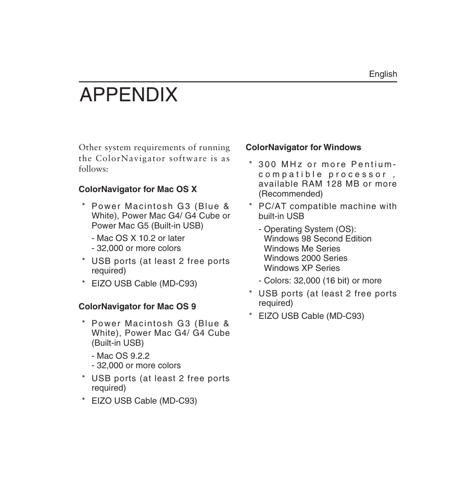 Appendix | Eizo CX1 User Manual | Page 5 / 12