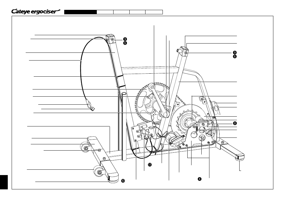 Name of parts for upright type (w/o flywheel) | CatEye EC-3600 User Manual | Page 4 / 71
