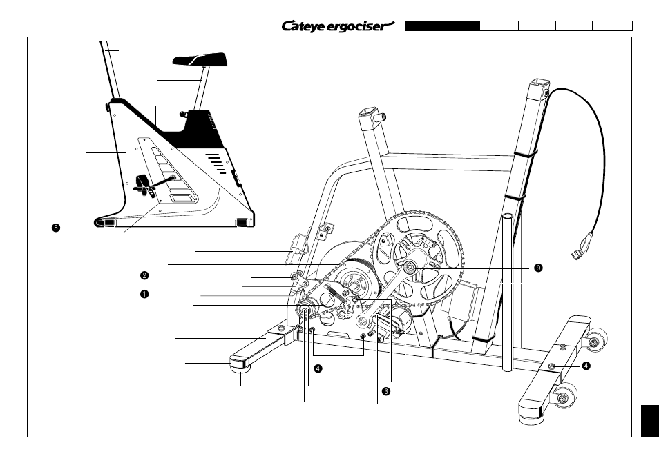 Name of parts for upright type (w/o flywheel) | CatEye EC-3600 User Manual | Page 5 / 71