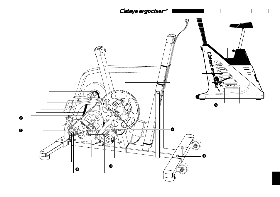 Name of parts for upright type (w/ flywheel) 2 | CatEye EC-3600 User Manual | Page 7 / 71