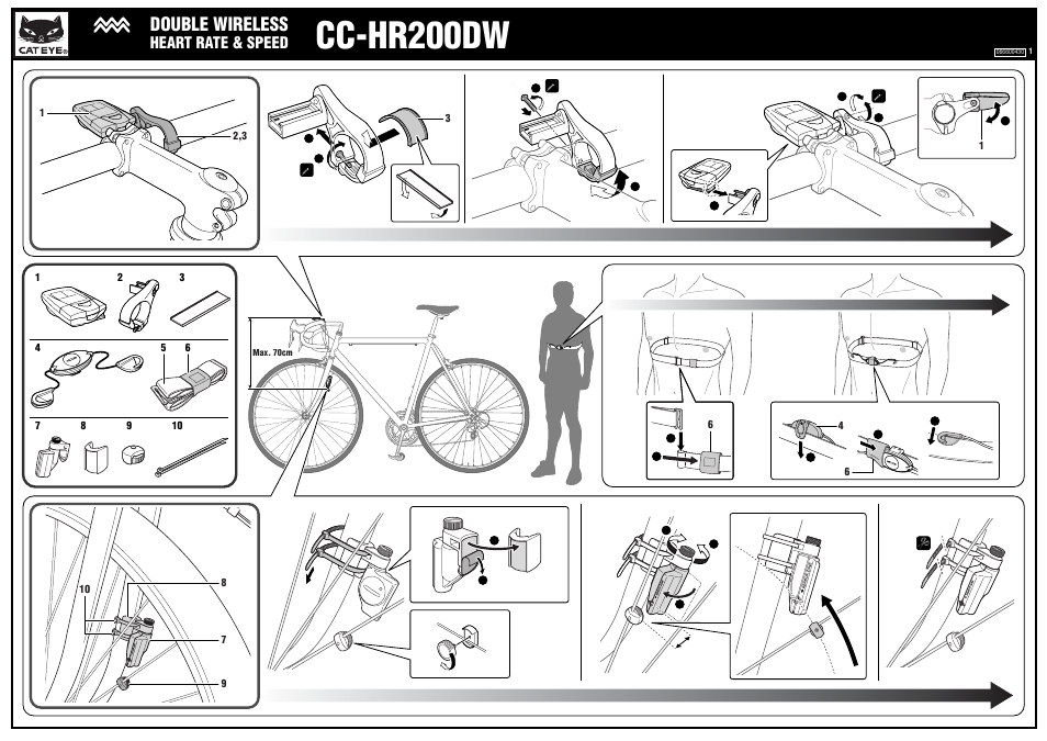 CatEye CC-HR200DW [Double Wireless] User Manual | 2 pages