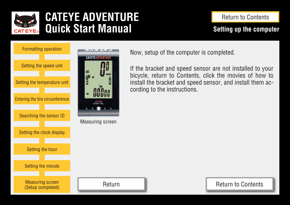 Cateye adventure quick start manual | CatEye CC-AT200W User Manual | Page 15 / 31