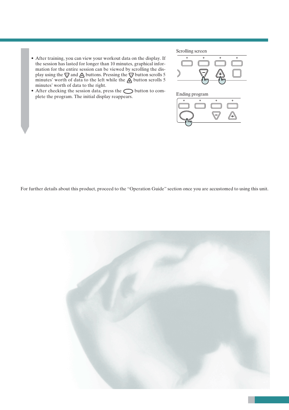 Check your exercise record by scrolling the screen | CatEye EC-C400R User Manual | Page 21 / 52